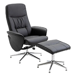 Paris Prix Fauteuil de Relaxation & Pouf Rolf 104cm Noir