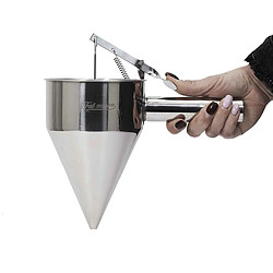 Paris Prix Verseur de Pâte à Piston Inox 1,2L Argent