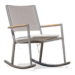 Paris Prix Fauteuil Rocking Chair de Jardin Honfleur 95cm Gris Anthracite