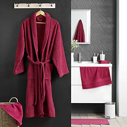 Acheter Douceur D'Interieur Peignoir Col Châle en Coton Tendresse Rubis