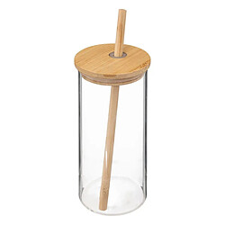 Secret De Gourmet Coffret Carafe, 4 Verres & Pailles Bambou 28cm Transparent