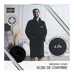 Paris Prix Robe de Chambre Polaire Le Boss Noir pas cher