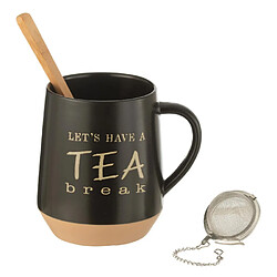 Paris Prix Tasse Avec cuillère et Boule à Thé Tea Break 23cm Noir
