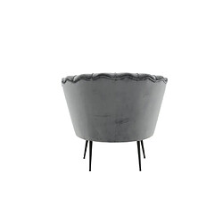 Paris Prix Fauteuil coquillage velours - Gris foncé pas cher