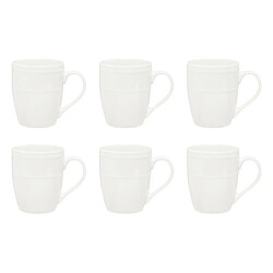 Secret De Gourmet Lot de 6 Mugs en Porcelaine Perle 35cl Blanc