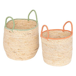 Atmosphera Lot de 2 Paniers en Maïs Wild Romance 27cm Naturel