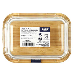 Paris Prix Lunch Box Verre & Bambou Repas 32cl Transparent