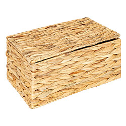 Atmosphera Lot de 4 Paniers en Jacinthe Lia 33cm Naturel