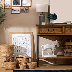 Atmosphera Lot de 9 Paniers en Jonc Little Cottage 48cm Naturel