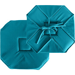 Paris Prix Galette de Chaise Uni Basic 40x40cm Bleu Canard