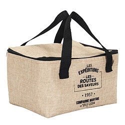 Paris Prix Lunch Bag Fraicheur Isotherme Effet Jute 16cm Beige