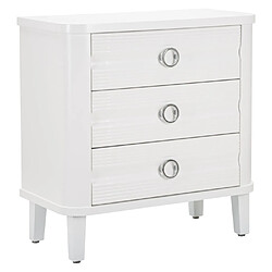 Paris Prix Commode 3 Tiroirs en Bois Shine 84cm Blanc