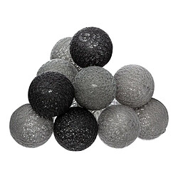 Atmosphera Guirlande Led 10 Boules Smoky 165cm Gris & Noir