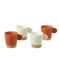 Avis Paris Prix Lot de 4 Tasses à Café Avery 7,5cl Orange & Blanc