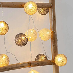 Atmosphera Guirlande Led 20 Boules Smoky 435cm Gris & Noir