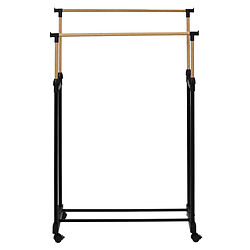 Avis Paris Prix Portant à Vêtements Double Ajustable Effet Bois 160cm Noir