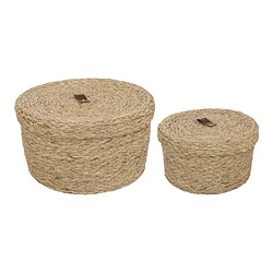 Atmosphera Lot de 2 Paniers en Roseau Arianna 28cm Naturel