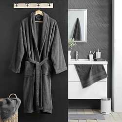 Acheter Douceur D'Interieur Peignoir Col Châle en Coton Tendresse Anthracite