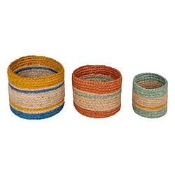 Atmosphera Lot de 3 Paniers en Jute Marrakech 19cm Multicolore