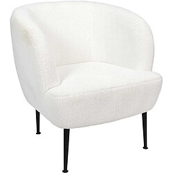 The Home Deco Factory Fauteuil en polyester bouclette blanc Kiera.