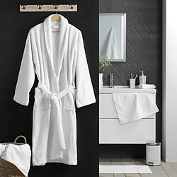 Acheter Douceur D'Interieur Peignoir Col Châle en Coton Tendresse Blanc