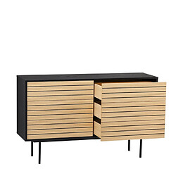 Paris prix Commode design 6 tiroirs - Chêne et noir