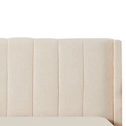 Paris Prix Lit Double Coffre Tissu Bouclette Somia 160x200cm Crème