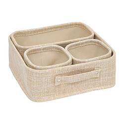 Five Simply Smart Lot de 4 Paniers de Rangement Hugo 31cm Beige