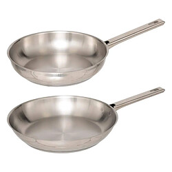 Five Simply Smart Lot de 2 Poêles en Inox Brillance 28cm Argent