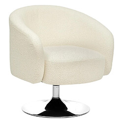 Atmosphera Fauteuil pivotant bouclette - Blanc