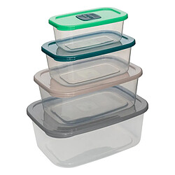 Five Simply Smart Lot de 4 Boîtes de Conservation Micro-ondes 24cm Transparent