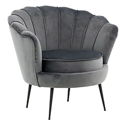 Paris Prix Fauteuil coquillage velours - Gris foncé