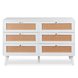 Avis Paris prix Commode cannage rotin - Blanc