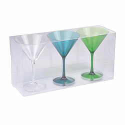 Paris Prix Lot de 3 Verres à Cocktail Acrylique 16cm Vert