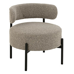 Paris prix Fauteuil lounge tissu bouclé - Gris