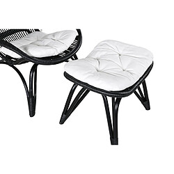 Paris Prix Fauteuil de Jardin & Repose-Pieds Ella 98cm Noir