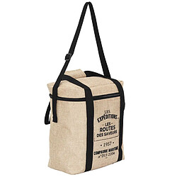 Paris Prix Lunch Bag Fraicheur Isotherme Effet Jute 30cm Beige