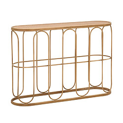 Mauro Ferretti Console en métal style bohème chic avec plateau en rotin Samui