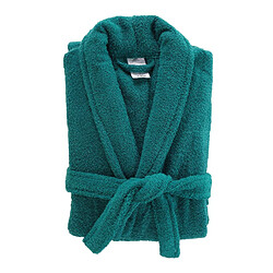 Paris Prix Peignoir Col Châle en Coton Tendresse Émeraude