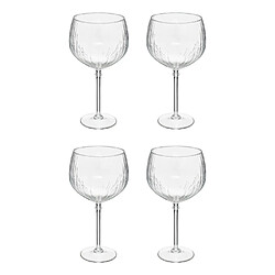 Secret De Gourmet Lot de 4 Verres à Gin Strié 64cl Transparent
