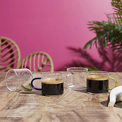 Paris Prix Lot de 4 Tasses à Café Avec Support Paradis 8cm Transparent pas cher