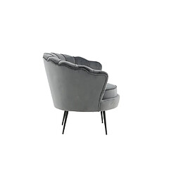 Avis Paris Prix Fauteuil coquillage velours - Gris foncé