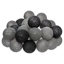 Atmosphera Guirlande Led 20 Boules Smoky 435cm Gris & Noir