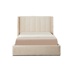 Paris Prix Lit Double Coffre Tissu Bouclette Somia 140x190cm Crème