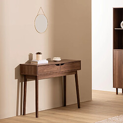 Five Simply Smart Console 2 tiroirs effet noyer SLIDY - Marron