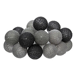 Atmosphera Guirlande Led 16 Boules Smoky 255cm Gris & Noir