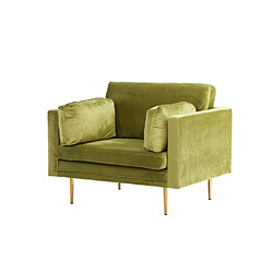 Paris prix Fauteuil design velours - Vert pas cher