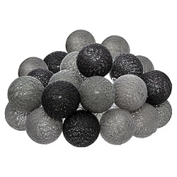 Atmosphera Guirlande Led 20 Boules Smoky 435cm Gris & Noir