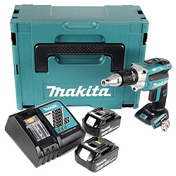 Makita DFS 250 RGJ Visseuse à cloison sèche sans fil 18 V Brushless + 2x Batteries rechargeables 6,0 Ah + Chargeur + Coffret Makpac
