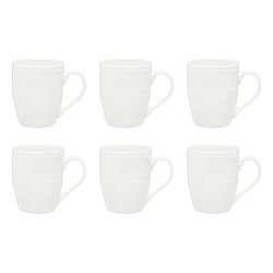 Secret De Gourmet Lot de 6 Mugs en Porcelaine Perle 35cl Blanc